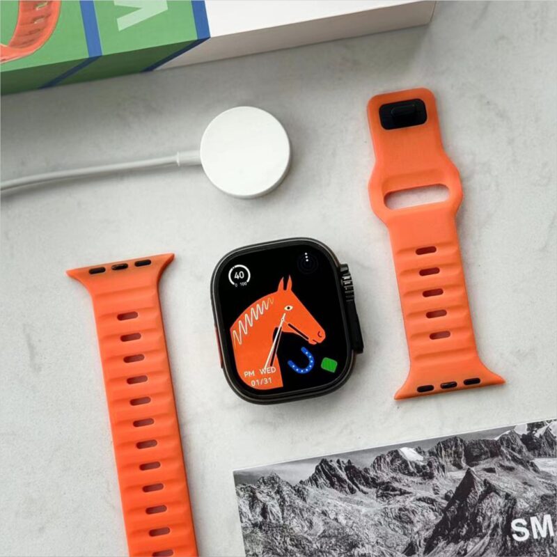 Fashion smart watch DT 800 Ultra  Black+Orange - Image 4